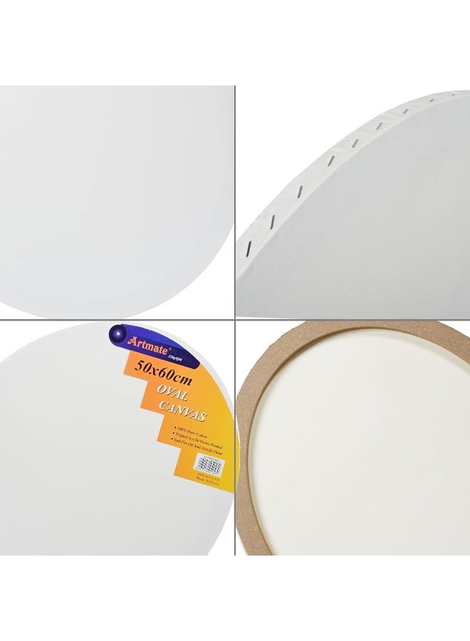 Artmate Oval Shape Canvas, 50x60cm - 100% Pure Cotton White - Image 4