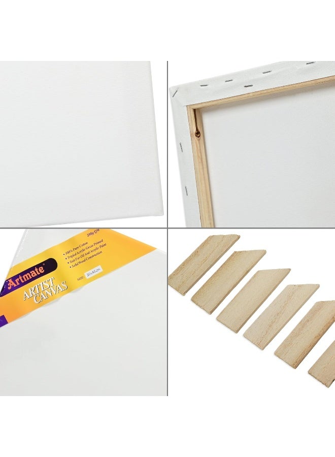 Artmate Back Stapled Stretched Canvas, 280 GSM, 30x45cm white - Image 3