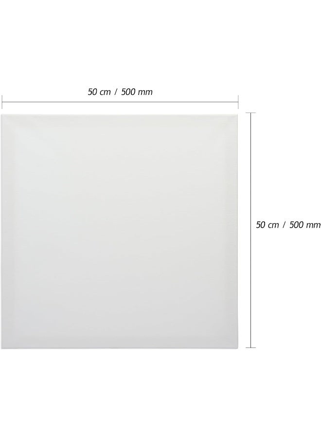 Artmate 50x50cm Stretched Canvas - 280 GSM, Acrylic Gesso Primed, 100% Cotton White - Image 3
