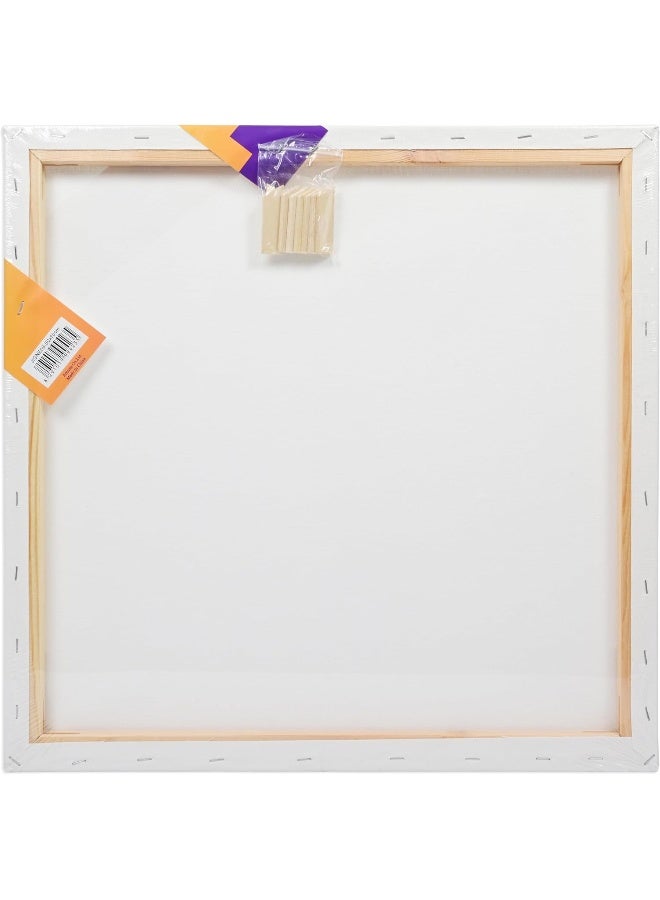 Artmate 50x50cm Stretched Canvas - 280 GSM, Acrylic Gesso Primed, 100% Cotton White - Image 1