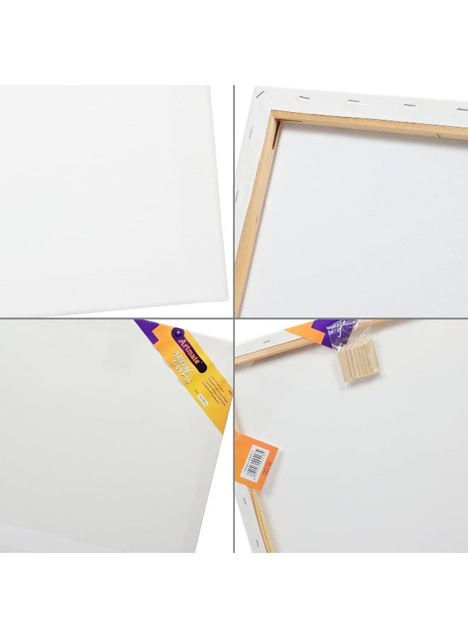 Artmate 50x50cm Stretched Canvas - 280 GSM, Acrylic Gesso Primed, 100% Cotton White - Image 2
