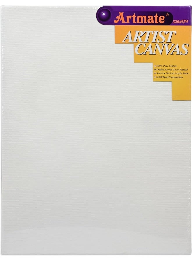 Artmate Back Stapled Stretched Canvas, 320 GSM, 30x40cm White - Image 1