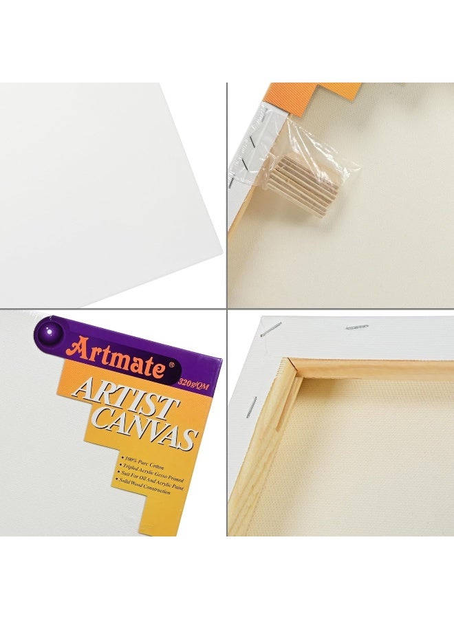 Artmate Back Stapled Stretched Canvas, 320 GSM, 30x40cm White - Image 4