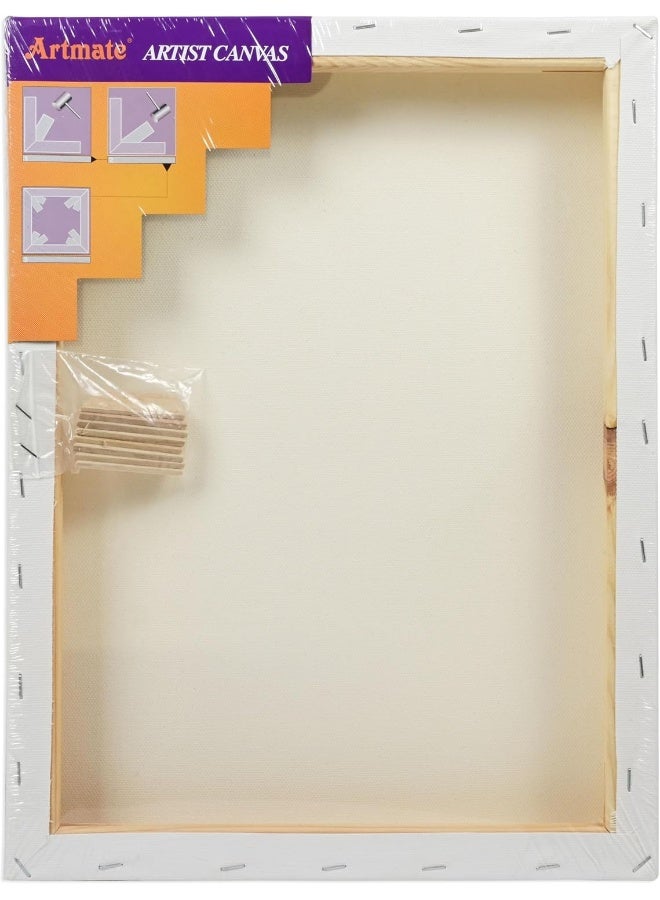 Artmate Back Stapled Stretched Canvas, 320 GSM, 30x40cm White - Image 2