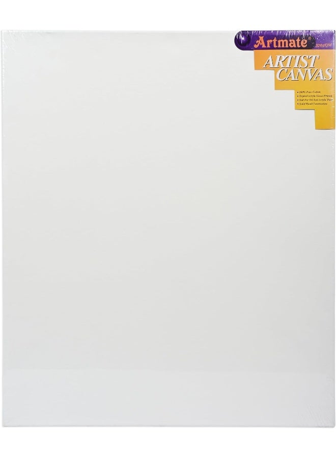 Artmate Stretched Canvas, 50x60cm, 320 GSM, Back Stapled White - Image 1
