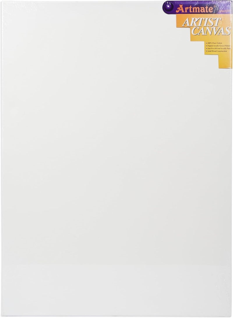 Artmate Back Stapled Stretched Canvas, 50x70cm, 320 GSM White - Image 1