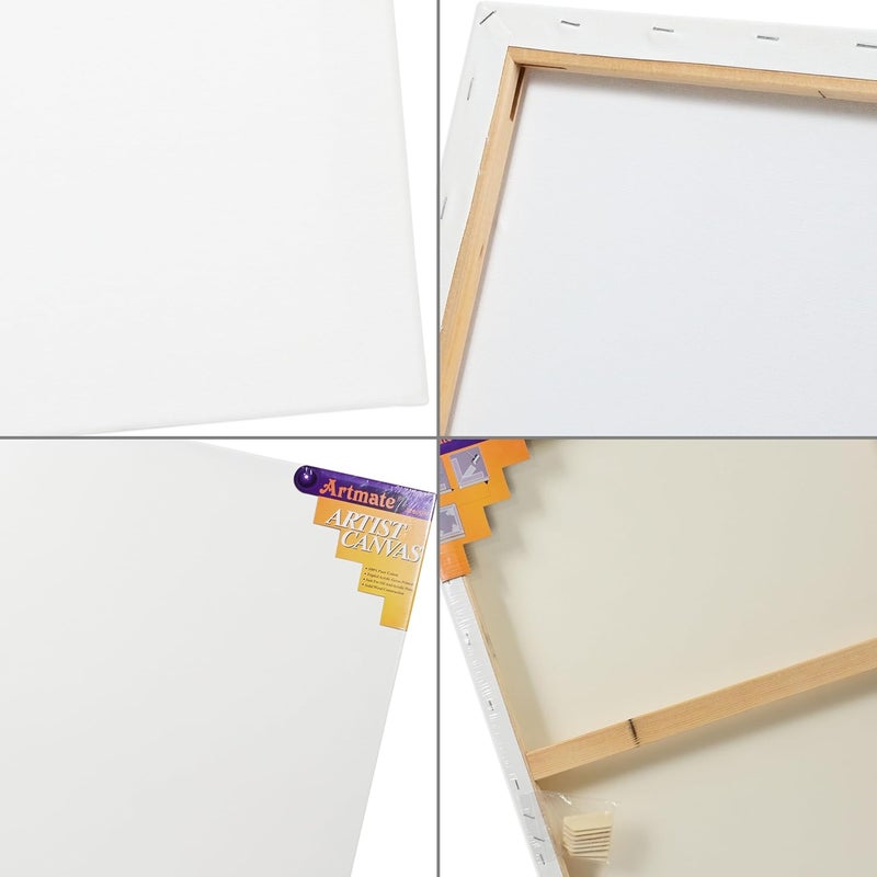 Artmate Back Stapled Stretched Canvas, 50x70cm, 320 GSM White - Image 4