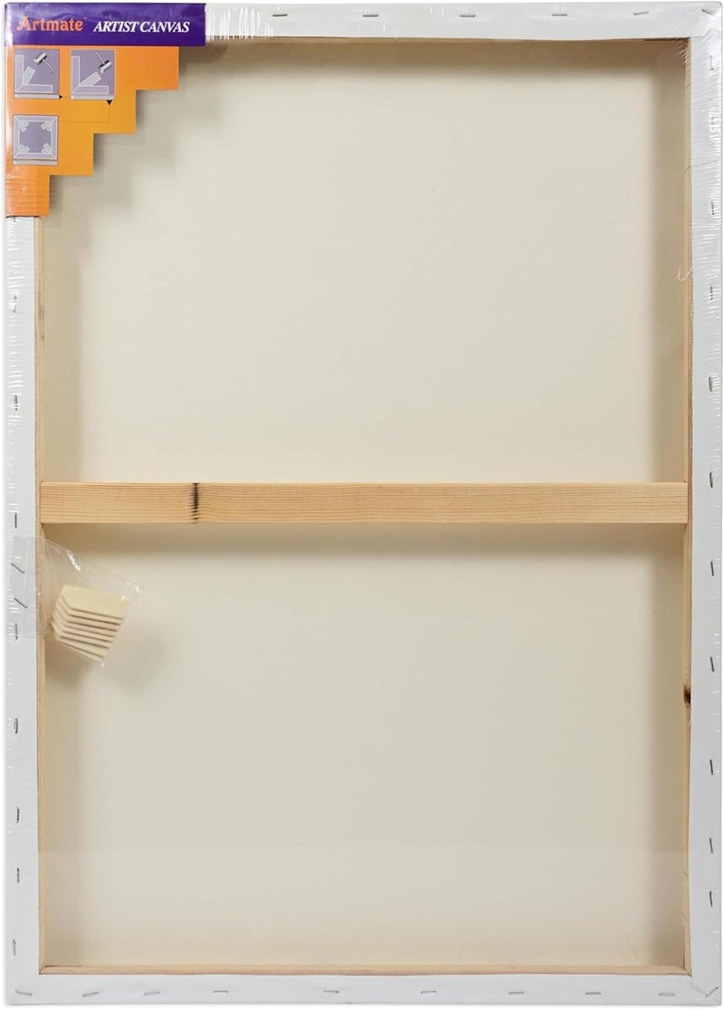 Artmate Back Stapled Stretched Canvas, 50x70cm, 320 GSM White - Image 2