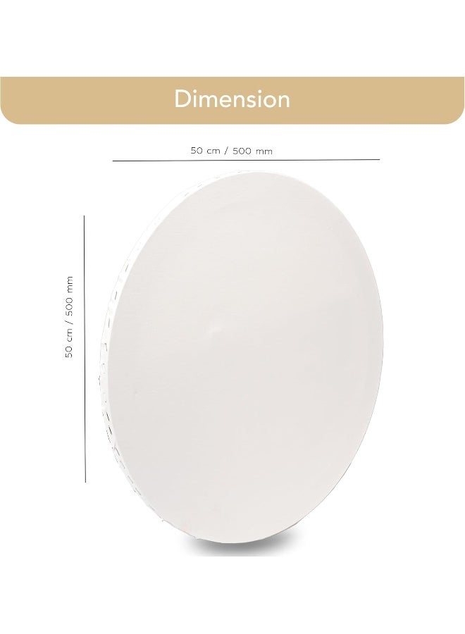 Artmate Round Shape Art Canvas, 50 cm - JIGNR50 White - Image 3