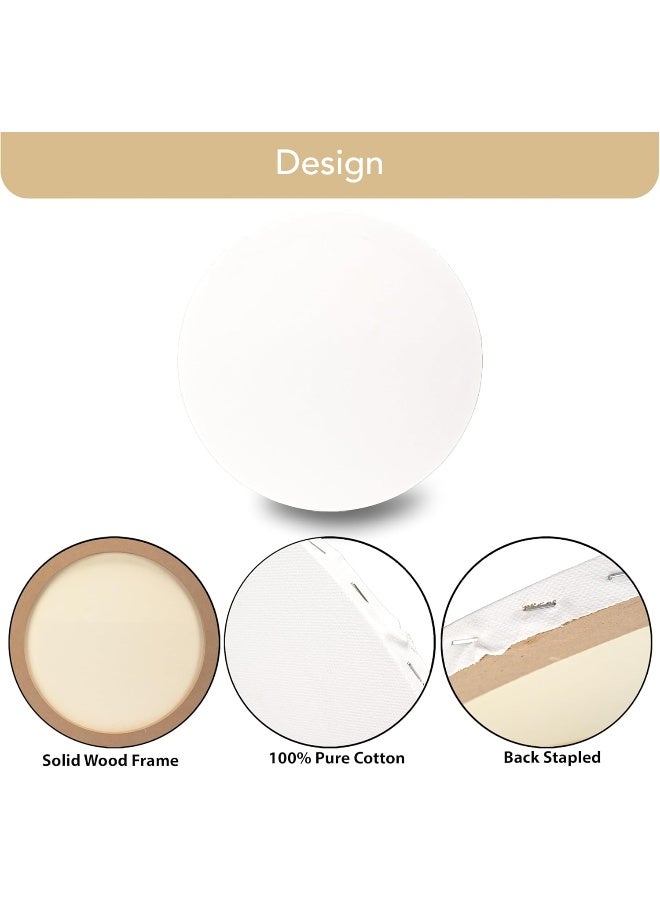 Artmate Round Shape Art Canvas, 50 cm - JIGNR50 White - Image 5