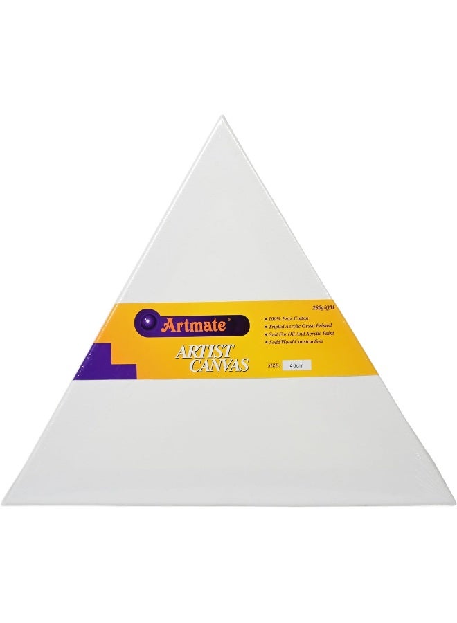 Artmate Artist Canvas - Triangular Shape, 40cm, 320gsm, Cotton Material White - Image 1