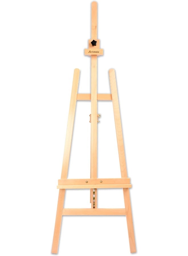 ARTMATE Lyre Studio A-Frame Easel Stand - Adjustable Height, Portable Beech Wood Frame Beech Wood - Image 1