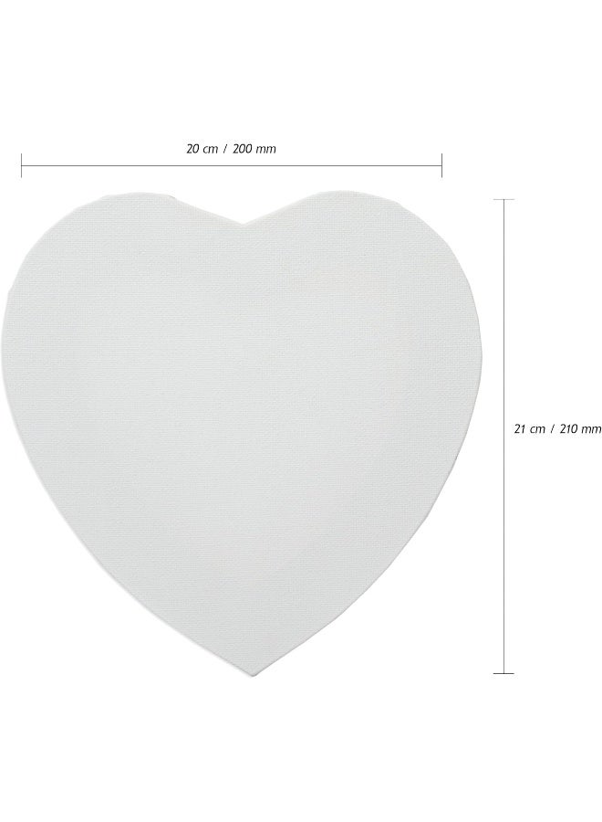 Artmate Heart Shape Artist Canvas, 20cm, 320gsm, White White - Image 4