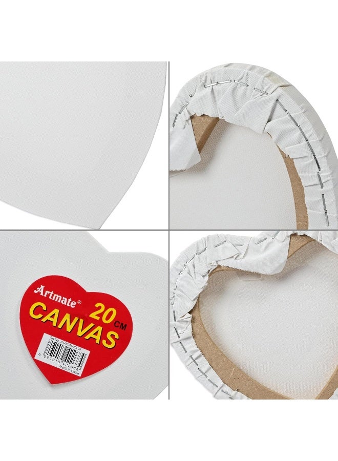 Artmate Heart Shape Artist Canvas, 20cm, 320gsm, White White - Image 3