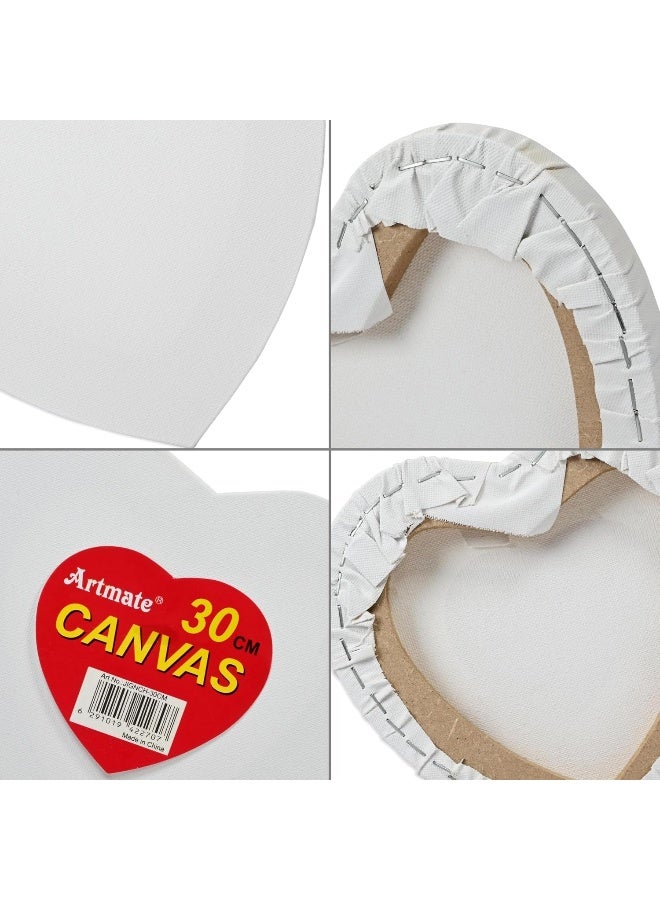 Artmate Heart Shape Artist Canvas, 30cm, 320gsm, White White - Image 4