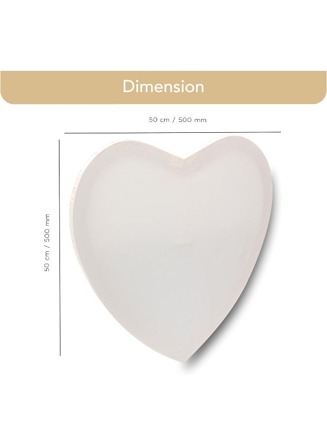 Artmate White Heart Shape Canvas 50CM 280GSM White - Image 3