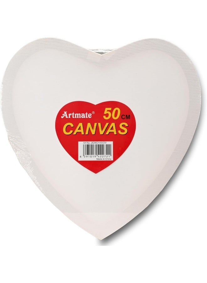 Artmate White Heart Shape Canvas 50CM 280GSM White - Image 2