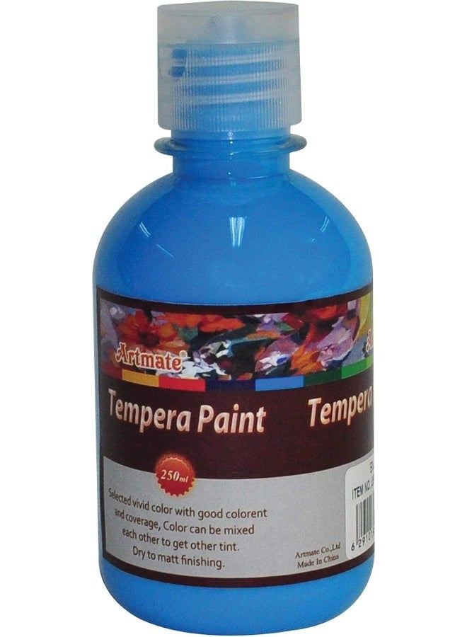 Artmate Tempera Fluorescent Blue Paint, 250ml Fluorescent Blue