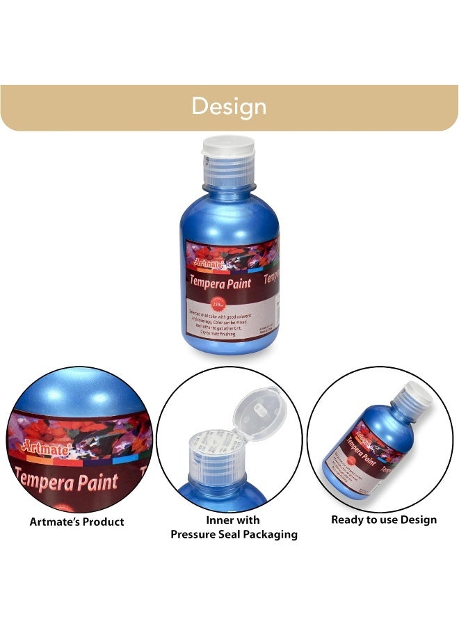 Artmate Tempera Pearl Colors - Brilliant Blue, 250 ml Brilliant Blue - Image 5