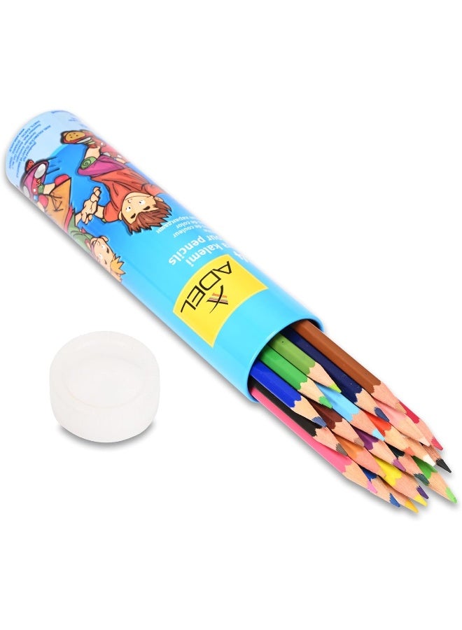 ADEL Color Pencils 24 Pieces - Assorted Bright Colors with Hexagonal Ergonomic Grip Multicolour - Image 3