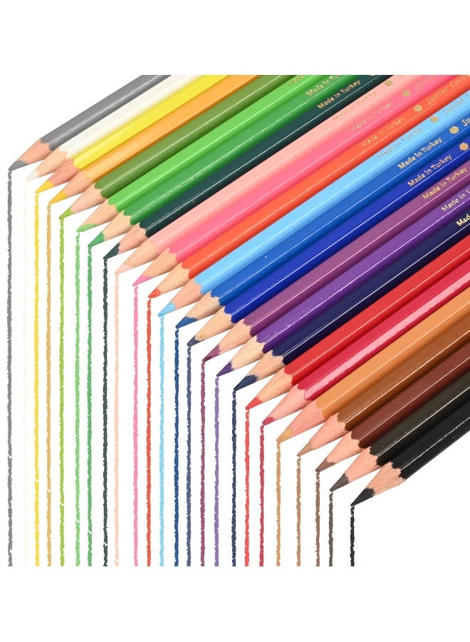ADEL Color Pencils 24 Pieces - Assorted Bright Colors with Hexagonal Ergonomic Grip Multicolour - Image 4