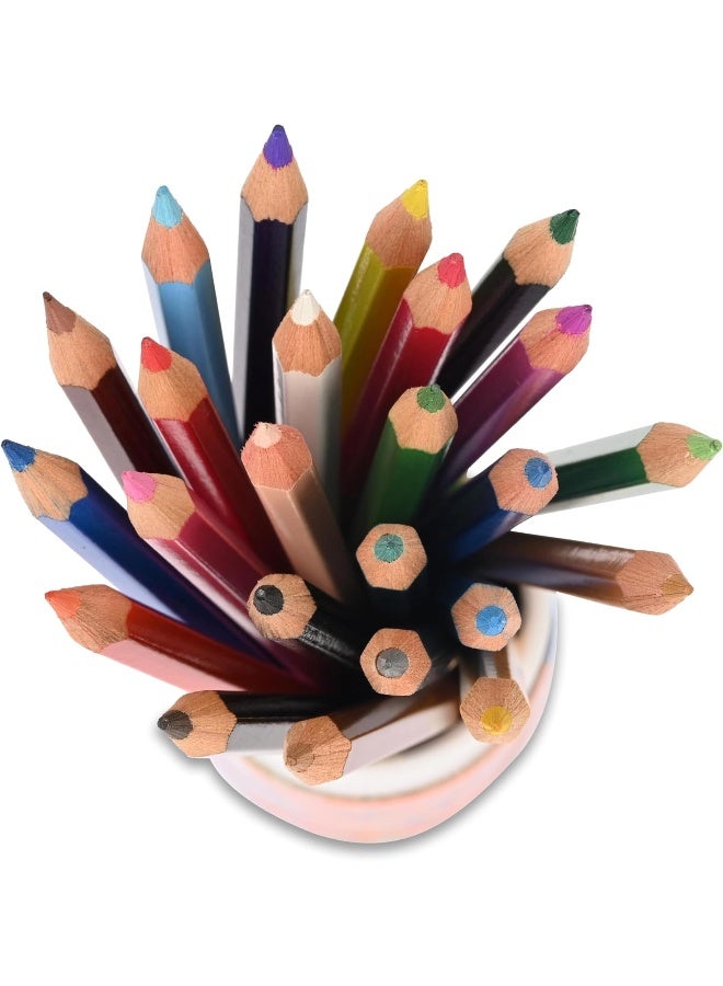 ADEL Color Pencils, 24 Pieces Assorted Colors with Hexagonal Ergonomic Grip Multicolor - Image 2