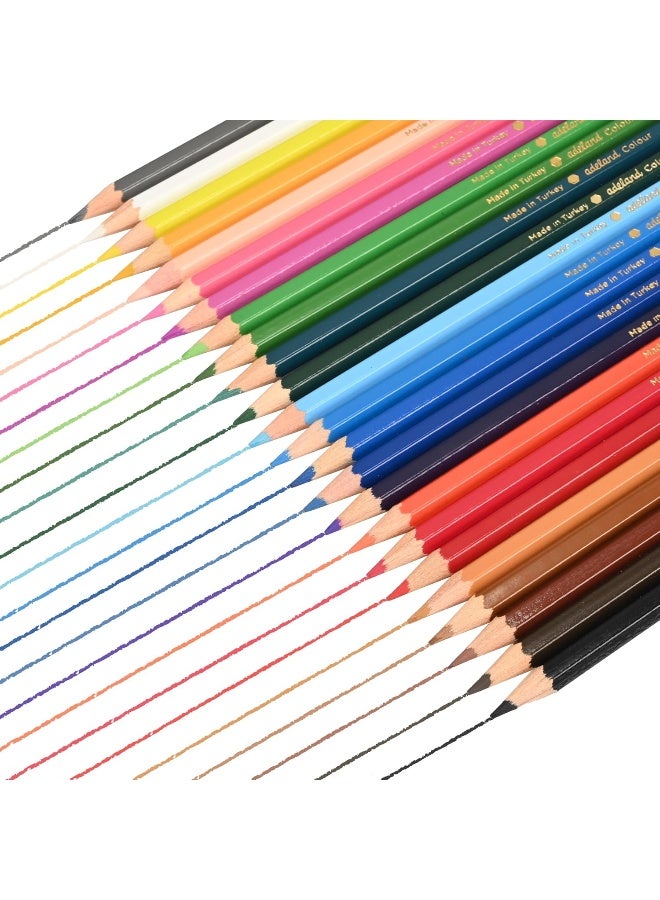 ADEL Color Pencils, 24 Pieces Assorted Colors with Hexagonal Ergonomic Grip Multicolor - Image 4