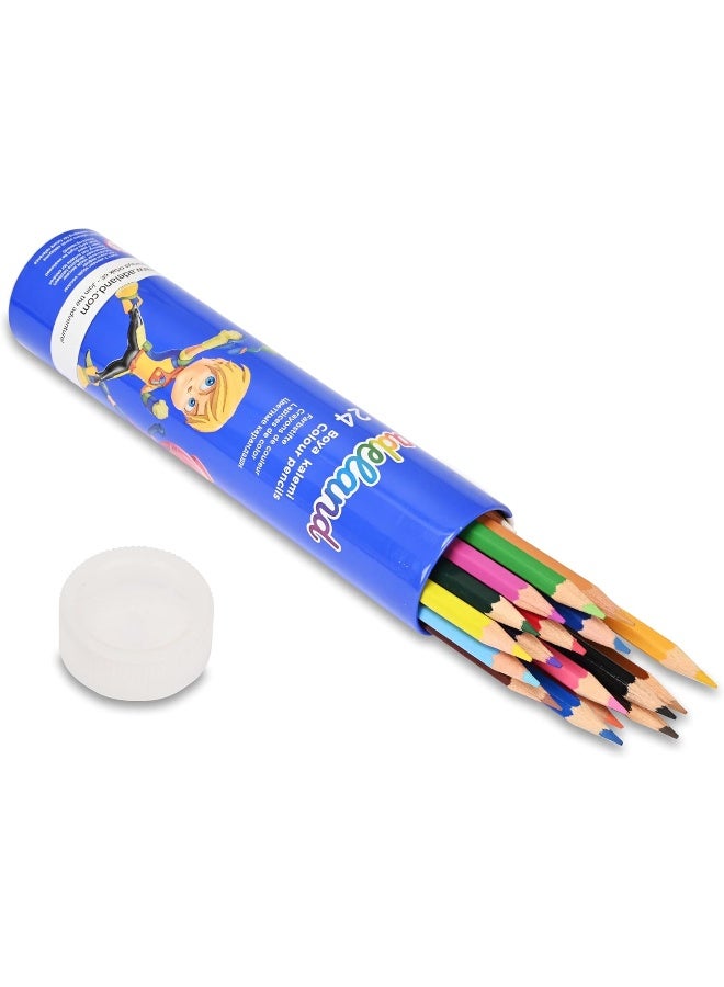 ADEL Color Pencils, 24 Pieces Assorted Colors with Hexagonal Ergonomic Grip Multicolor - Image 3