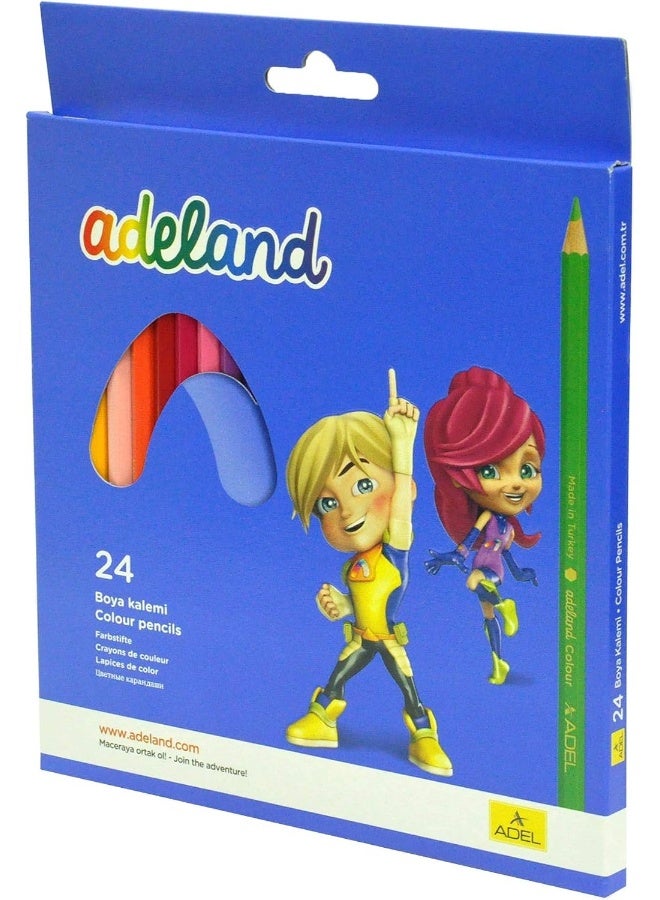 ADEL Color Pencils 24 Pieces - Assorted Adeland Colors with Hexagonal Ergonomic Grip Multicolor - Image 2