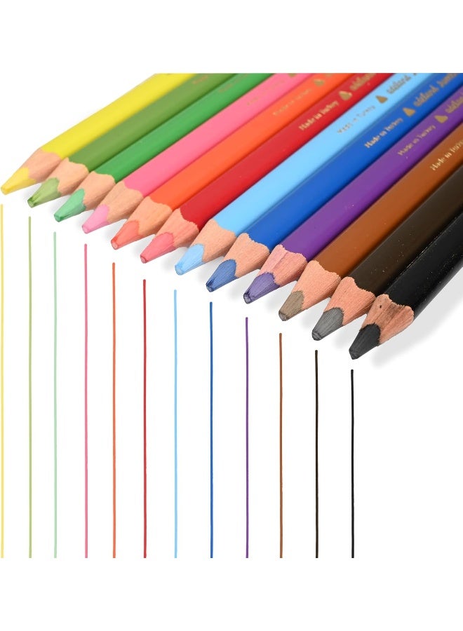 ADEL Jumbo Color Pencils - 12 Assorted Colors with Triangular Ergonomic Grip Multicolor - Image 3