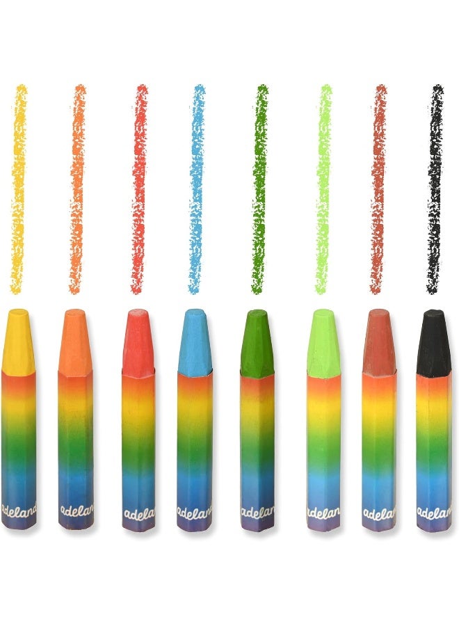 ADEL Oil Pastels Box of 8 Colors with Hexagonal Grip - Bright & Smooth Coloring Multicolour - Image 1