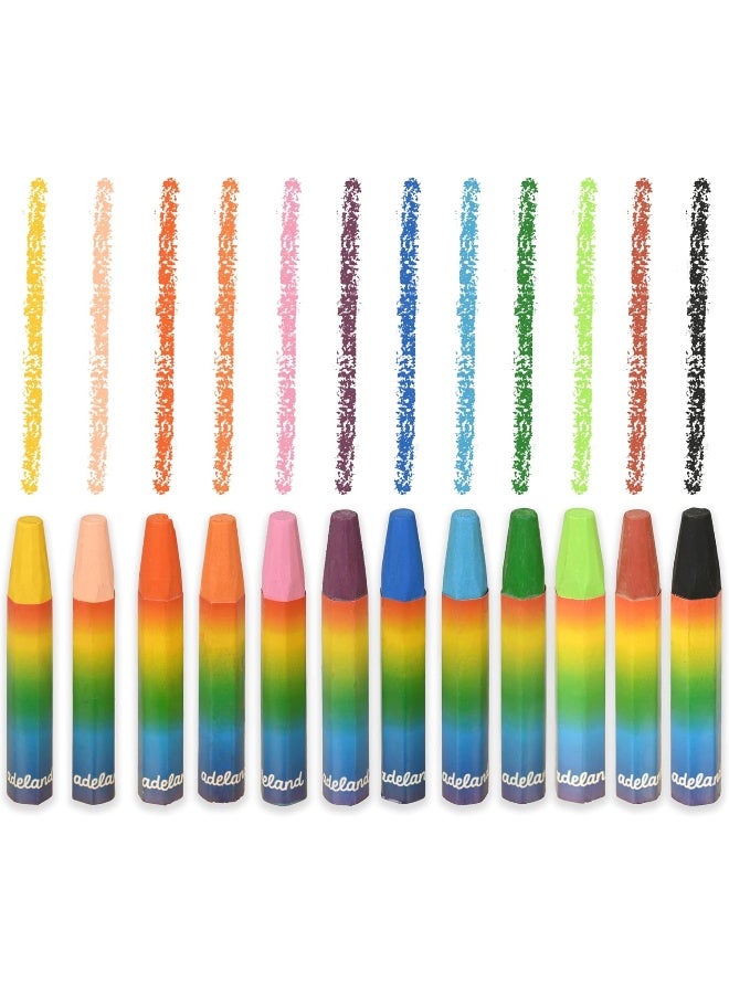 ADEL Oil Pastels - Box of 12 Colors with Hexagonal Grip for Smooth Coloring Multi-Color - Image 1