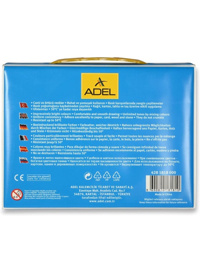 ADEL Oil Pastels - Box of 18 Colors with Hexagonal Grip, Bright Coloring for Multi-Surface Use Multi-Color - Image 4