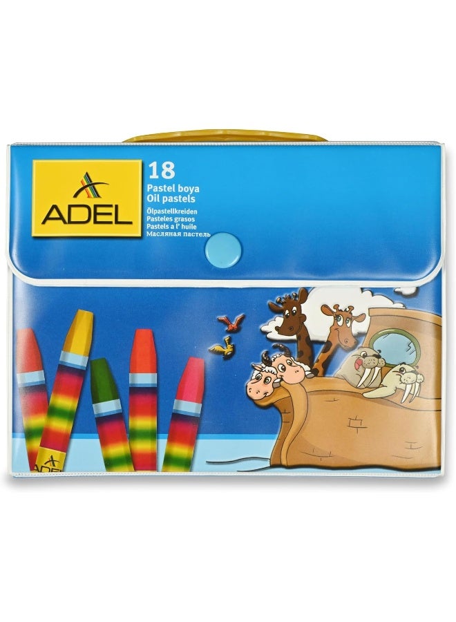ADEL Oil Pastels - Box of 18 Colors with Hexagonal Grip, Bright Coloring for Multi-Surface Use Multi-Color - Image 5