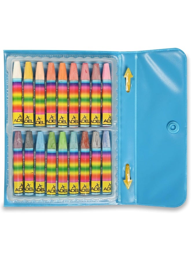 ADEL Oil Pastels - Box of 18 Colors with Hexagonal Grip, Bright Coloring for Multi-Surface Use Multi-Color - Image 1