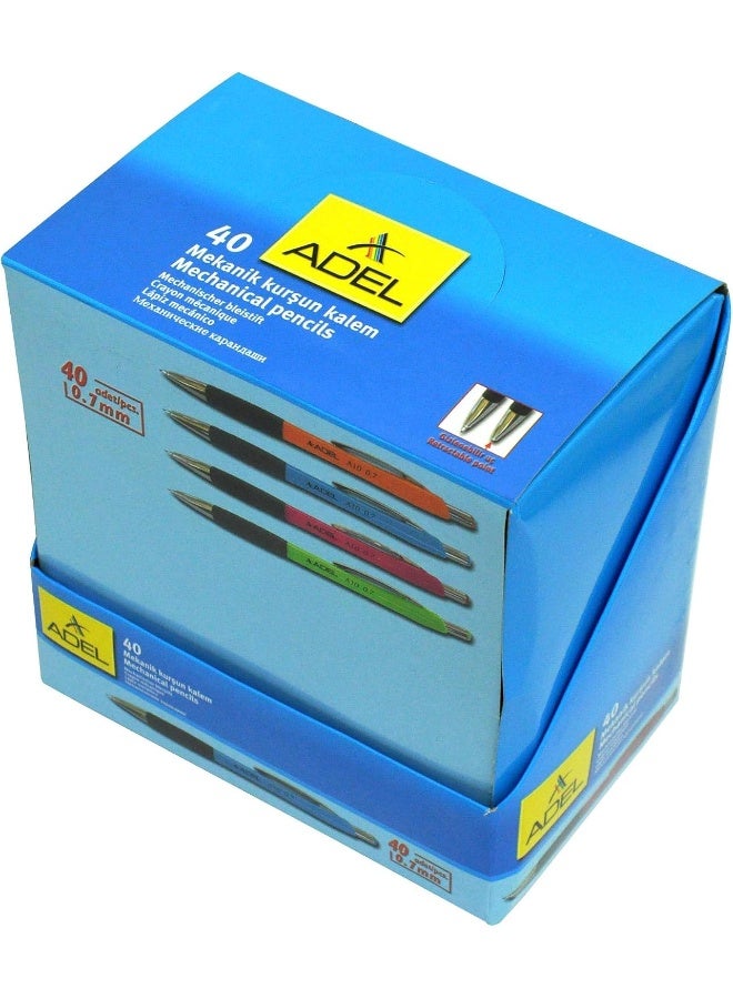 ADEL Mechanical Pencil (0.7mm, Pack of 40 Pieces) Assorted Colors - Image 3