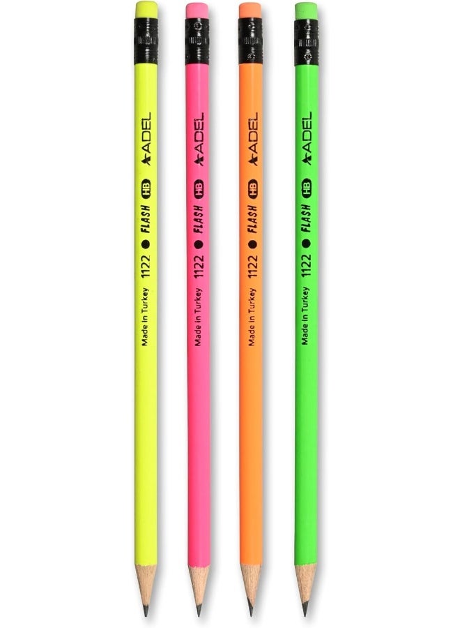 ADEL Flash Black Lead Pencils with Eraser Tip, Pack of 72 Assorted - Image 1