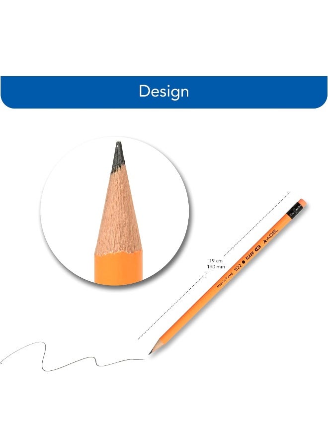 ADEL Flash Black Lead Pencils with Eraser Tip, Pack of 72 Assorted - Image 2
