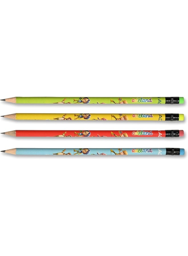 ADEL HB 'Adeland' Pencils with Erasers, Box of 72, Assorted Designs for Drawing and Writing Assorted - Image 1