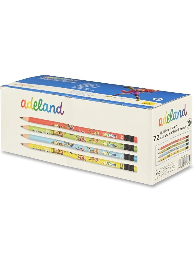 ADEL HB 'Adeland' Pencils with Erasers, Box of 72, Assorted Designs for Drawing and Writing Assorted - Image 5