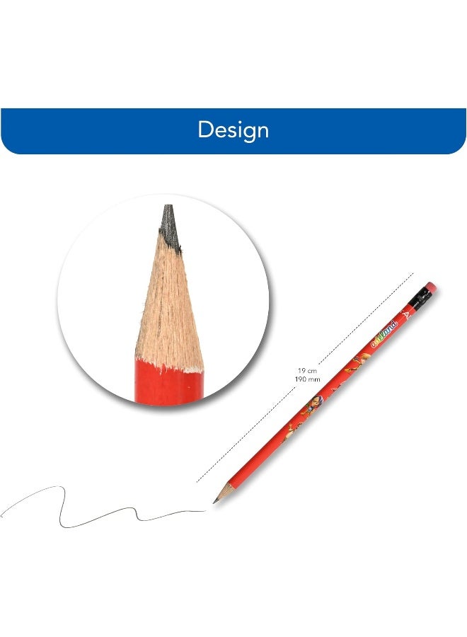 ADEL HB 'Adeland' Pencils with Erasers, Box of 72, Assorted Designs for Drawing and Writing Assorted - Image 2