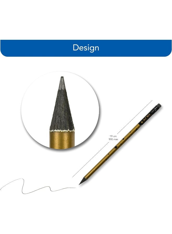 ADEL Black Lead Pencils, Pack of 72 Pieces Black - Image 2