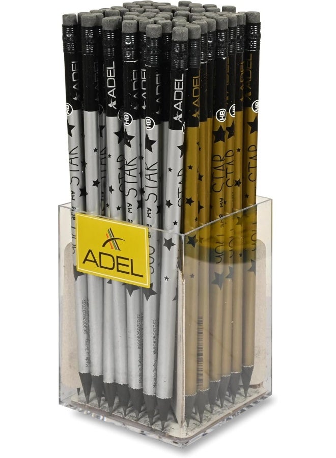 ADEL Black Lead Pencils, Pack of 72 Pieces Black - Image 3