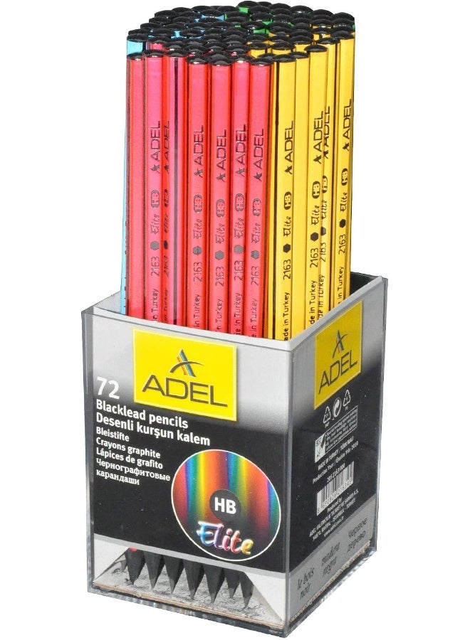 ADEL Elite Blacklead Pencils - Pack of 72 Pieces Black - Image 1
