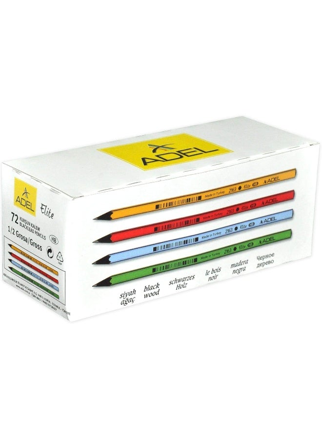 ADEL Elite Blacklead Pencils - Pack of 72 Pieces Black - Image 3