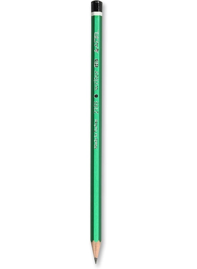 ADEL HB Writer Pencils, Box of 12, 175mm Long, Green Graphite Pencils for Drawing and Writing Green - Image 2