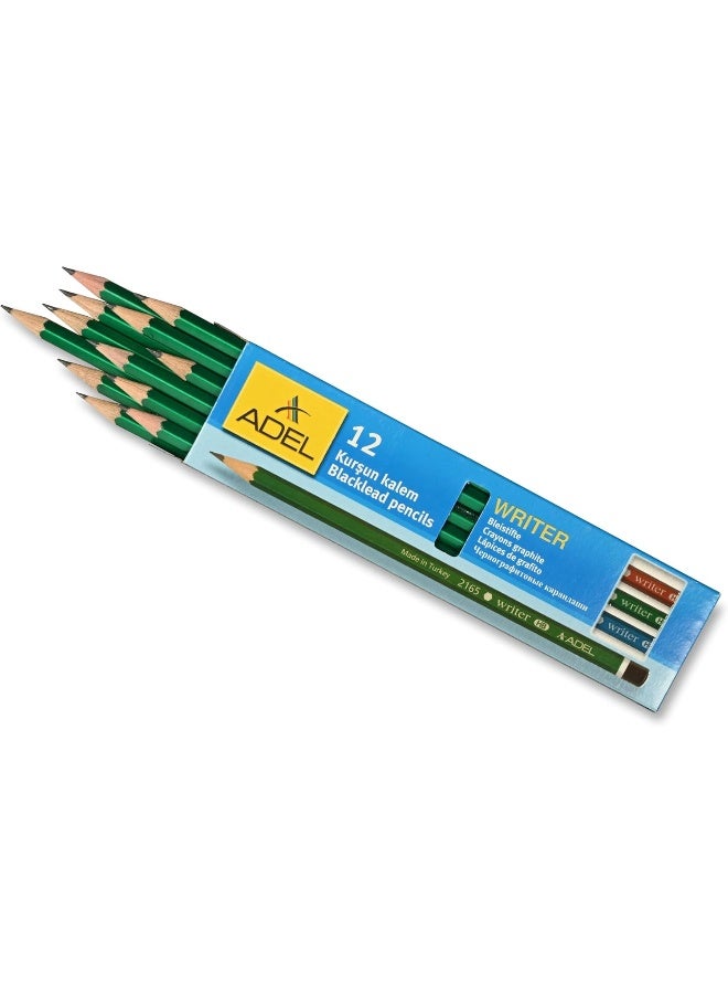 ADEL HB Writer Pencils, Box of 12, 175mm Long, Green Graphite Pencils for Drawing and Writing Green - Image 4