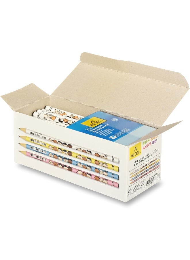 ADEL Blacklead Smiling Faces Pencils, Pack of 72 Pieces Multicolour - Image 4