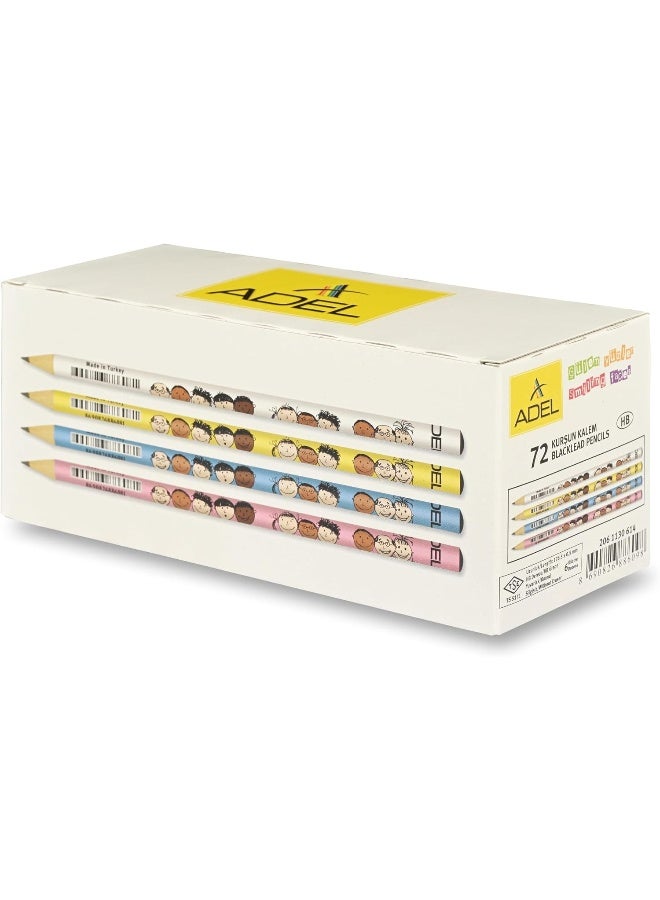 ADEL Blacklead Smiling Faces Pencils, Pack of 72 Pieces Multicolour - Image 5
