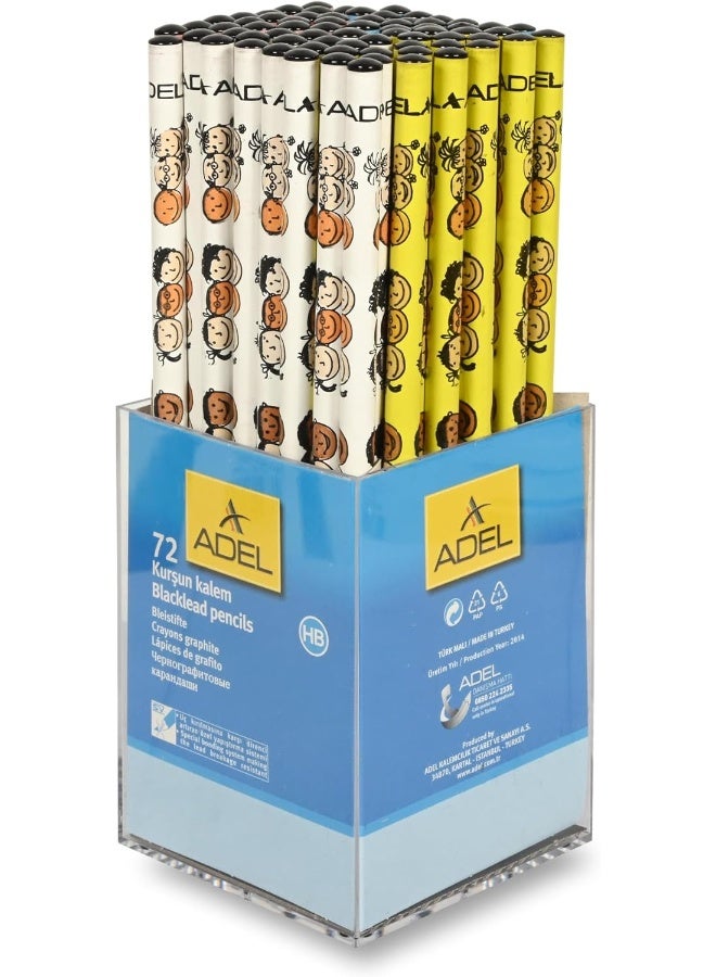 ADEL Blacklead Smiling Faces Pencils, Pack of 72 Pieces Multicolour - Image 3